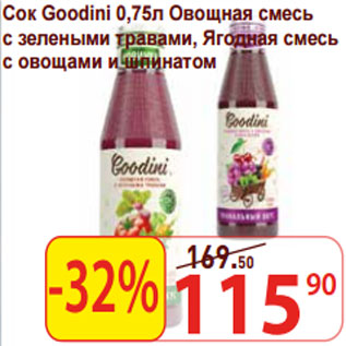 Акция - Сок Goodini