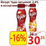 Матрица Акции - Йогурт Чудо питьевой 2,4% 