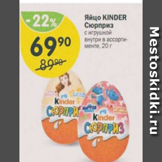 Акция - Яйцо Kinder Сюрприз