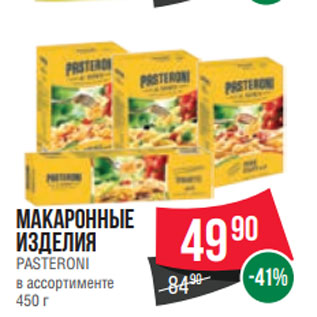 Акция - Макаронные изделия PASTERONI в ассортименте 450 г