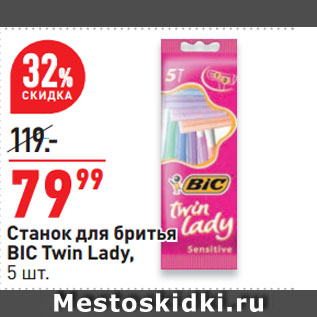 Акция - Станок для бритья BIC Twin Lady