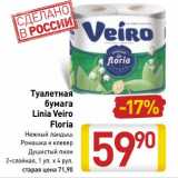 Магазин:Билла,Скидка:Туалетная бумага Linia Veiro Floria 