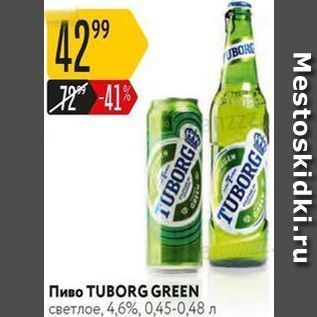 Акция - Пиво TUBORG GREE