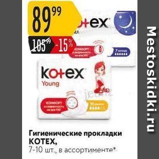 Акция - Гигиенические прокладки KOTEX
