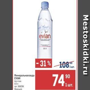 Акция - Минеральная вода EVIAN