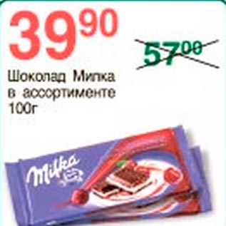 Акция - Шоколад Милка