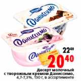 Магазин:Окей,Скидка:Десерт молочный
с творожным кремом Даниссимо,
4,7-7,3%, 130 г, в ассортименте