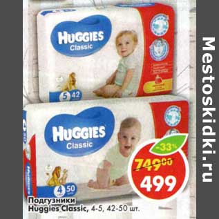 Акция - Подгузники Huggies Classic