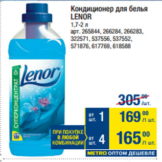 Акция - Кондиционер для белья LENOR