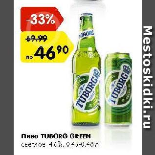 Акция - Пиво Tuborg Green