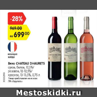 Акция - Вино Chateau Dhaurets