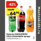 Магазин:Карусель,Скидка:Напиток FANTA/SPRITE/СОСА-СОLA/FANTA Цитрус 
газированный