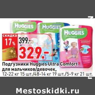 Акция - Подгузники Huggies Ultra Comfort