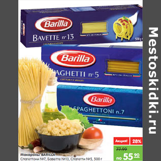 Акция - Макароны BARILLA