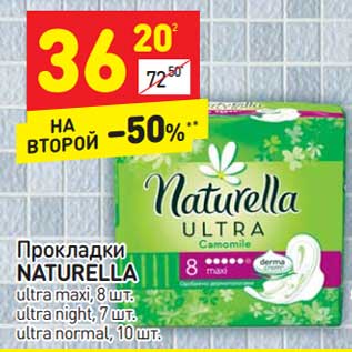 Акция - Прокладки Naturella