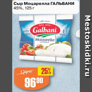 Акция - Сыр Моцарелла ГАЛЬБАНИ 45%