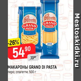 Акция - Макароны Grend Di Pasta