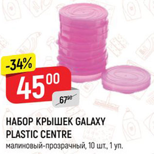 Акция - Набор крышек Galaxy Plastic Centre
