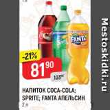Магазин:Верный,Скидка:Напиток Coca-cola/Sprite/Fanta