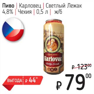 Акция - Пиво Карловец Светлый Лежак 4,8%