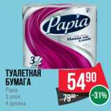 Магазин:Spar,Скидка:Туалетная бумага Papia 