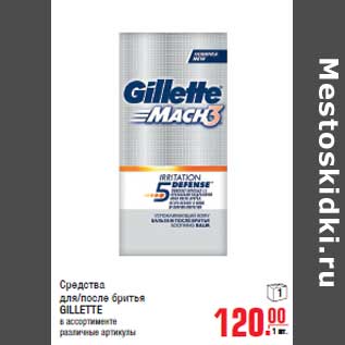 Акция - Средства для/после бритья GILLETTE