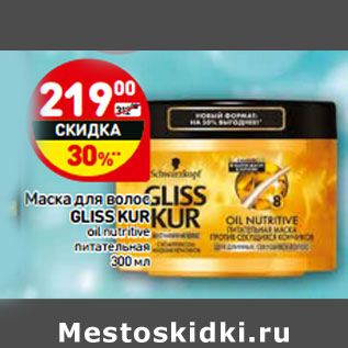 Акция - Маска для волос GLISS KUR oil nutritive питательная