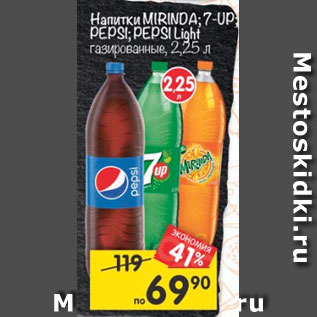 Акция - Напитки Mirinda /7 Up / Pepsi / Pepsi light