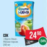 Spar Акции - Сок
«Фруто Няня»
Яблоко-персик
200 мл