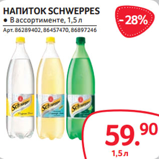 Акция - НАПИТОК SCHWEPPES