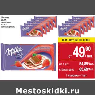 Акция - Шоколад Milka