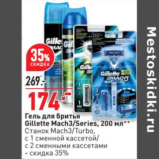 Акция - Гель для душа Gillette Mach3 / Series 200 мл - 174,00 руб