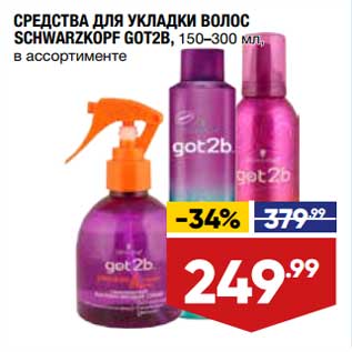 Акция - Средства для укладки волос Schwarzkopf Got2B