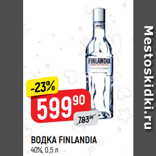 Акция - ВОДКА FINLANDIA 40%