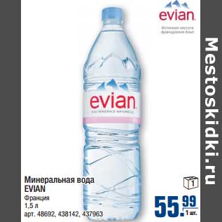 Акция - Минеральная вода EVIAN