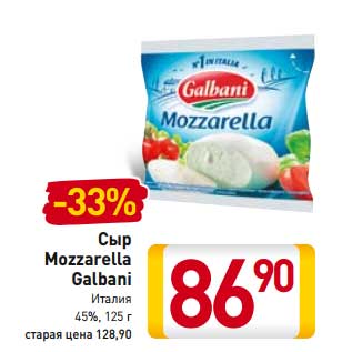 Акция - Сыр Mozzarella Galbani