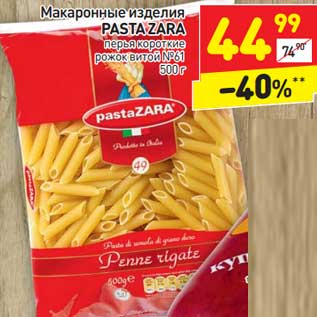 Акция - Макаронные изделия Pasta Zara