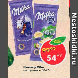 Акция - Шоколад MILKA