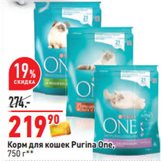 Акция - Корм для кошек Purina One,