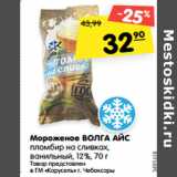 Магазин:Карусель,Скидка:Мороженое ВОЛГА АЙС
пломбир на сливках,
ванильный, 12%,