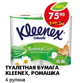 Акция - ТУАЛЕТНАЯ БУМАГА KLEENEX, РОМАШКА