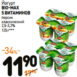 Акция - Йогурт BIO-MAX 5 ВИТАМИНОВ