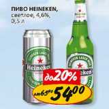 Пиво Heineken, светлое 4,6%