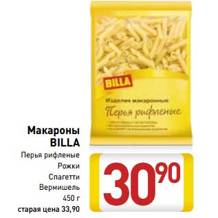 Акция - Макароны Billa