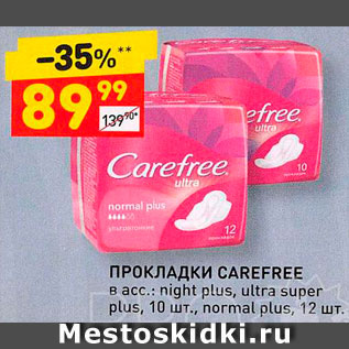 Акция - Прокладки Carefree