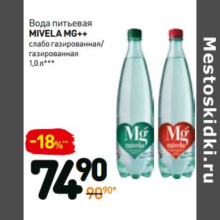 Акция - Вода питьевая Mivela MG++