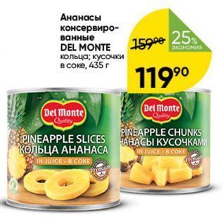 Акция - Ананасы консервированные DEL MONTE