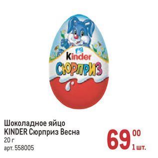 Акция - Шоколадное яйцо KINDER