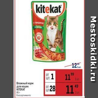 Акция - Влажный корм для кошек KITEKAT