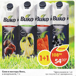 Акция - Соки и нектары Вико